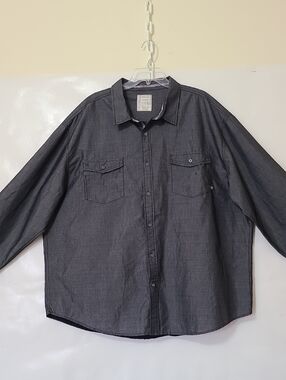 Alexander Julian Men's Dark Gray Long Sleeve Button-Up Shirt - Size 4XL